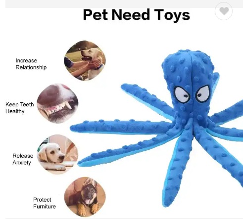 Juguete Pulpo Chirriante Para Perros