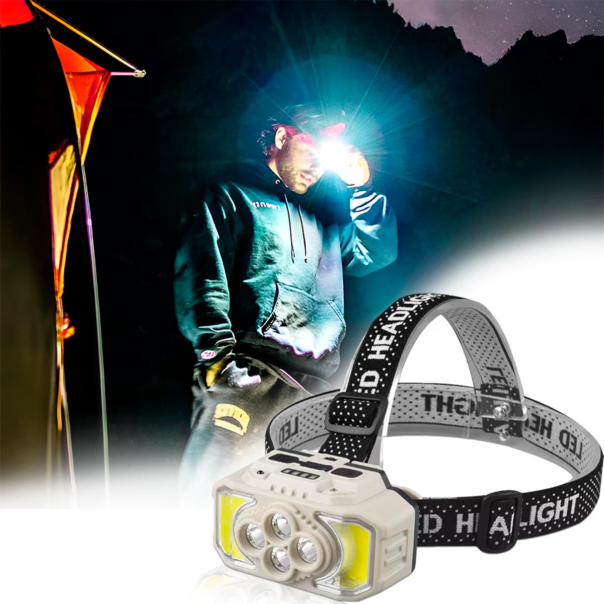 Miniatura 3 de Linterna Minera LED USB 6 Modos HX-815