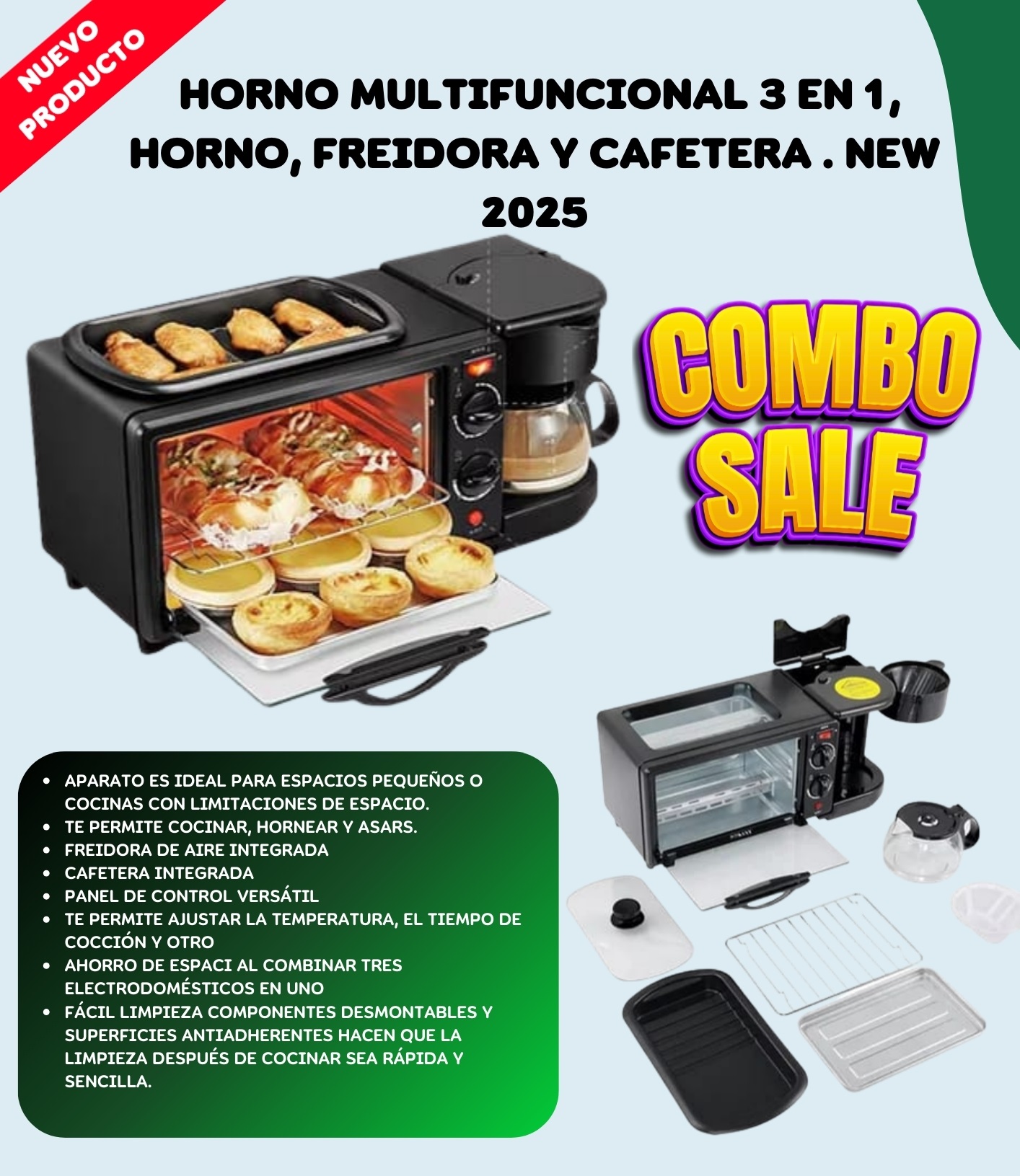 Horno Multifuncional 3 En 1