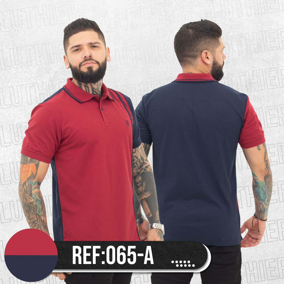 065A POLO COMBINADA VINOTINTO AZUL OSC