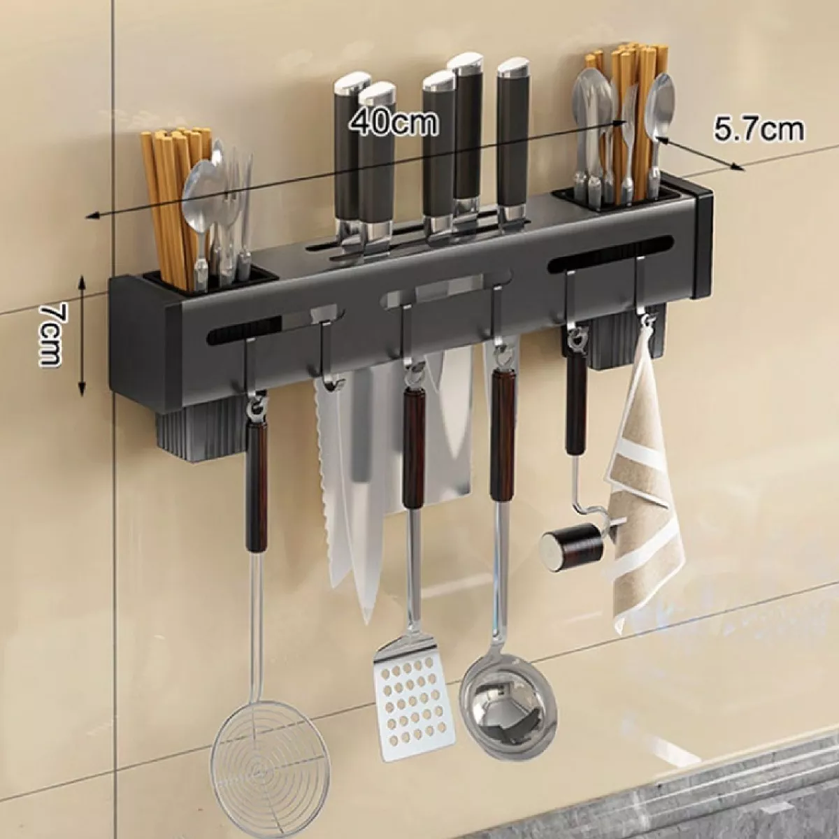 Soporte Metálico De Utensilios Cocina Cu