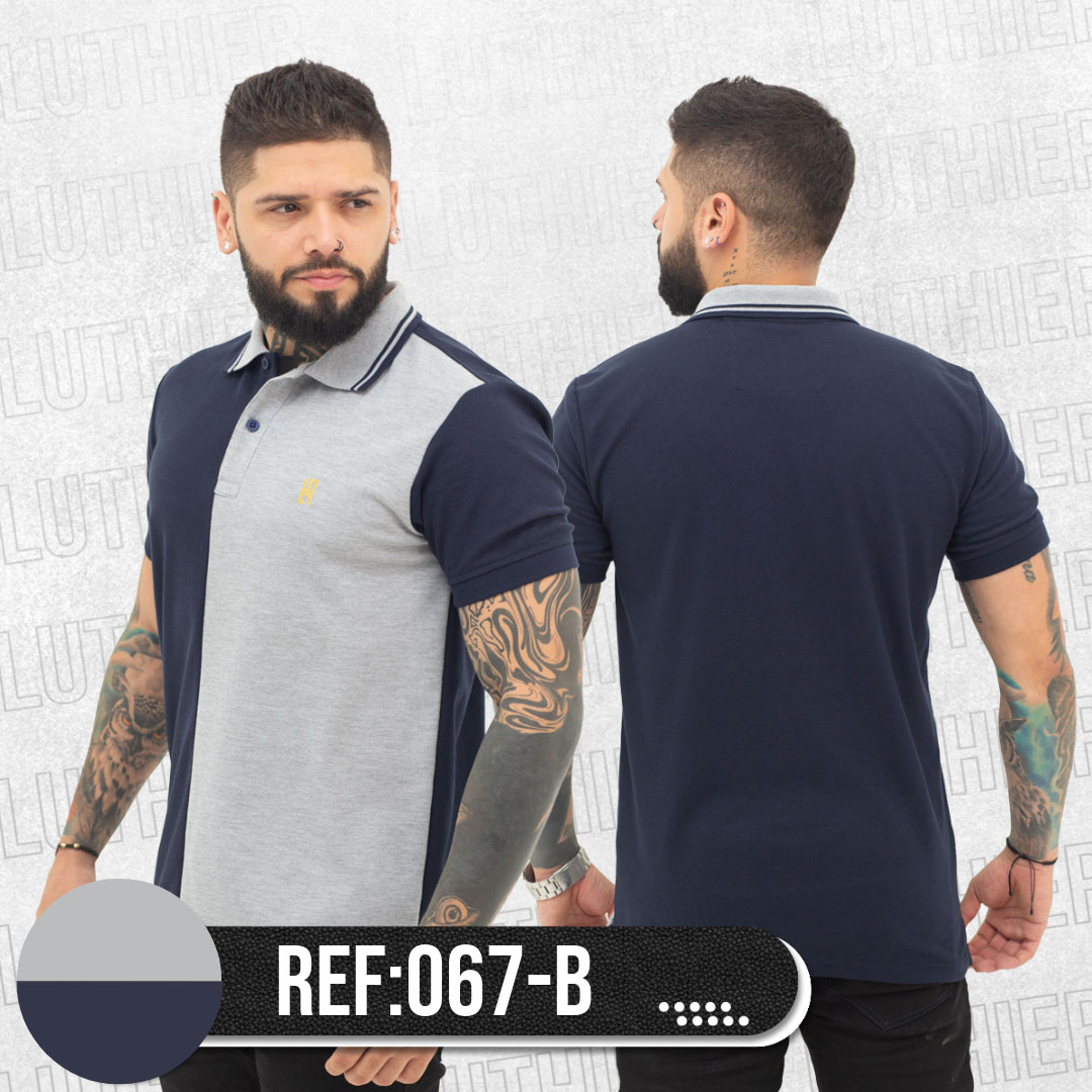 067B POLO COMBINADA AZUL OSC JASPE