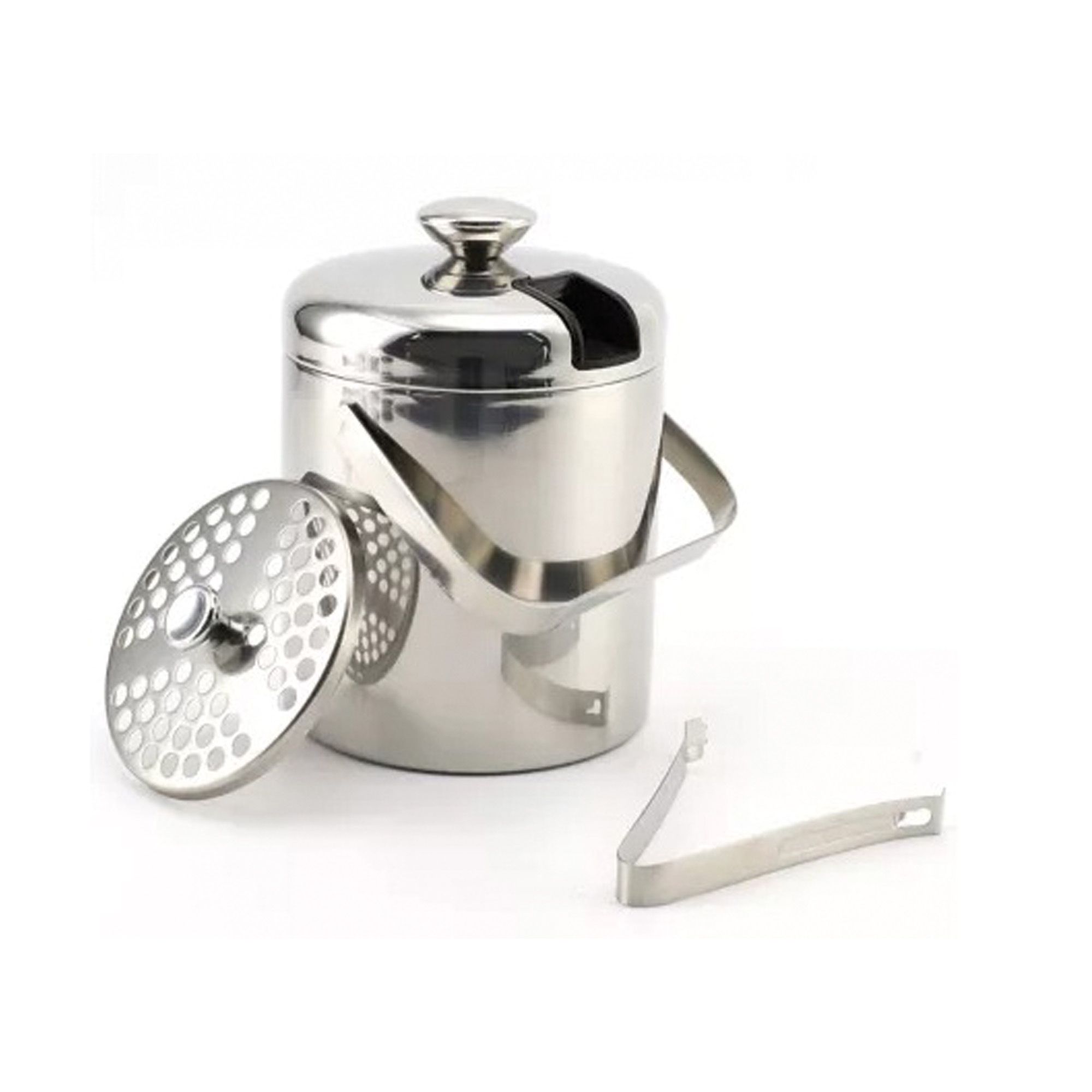 Miniatura 2 de Hielera en acero con pinzas y colador