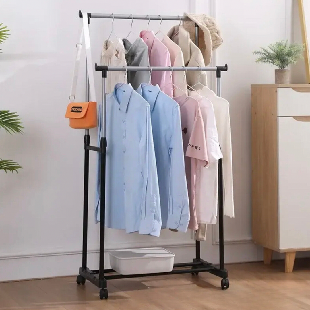 Miniatura 5 de TENDERO PERCHERO ROPA DOBLE RUEDAS