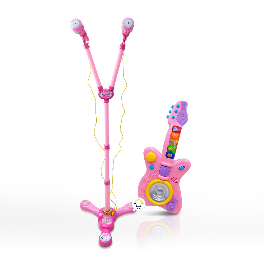 Miniatura 6 de Microfono Doble Karaoke Guitarra 2898