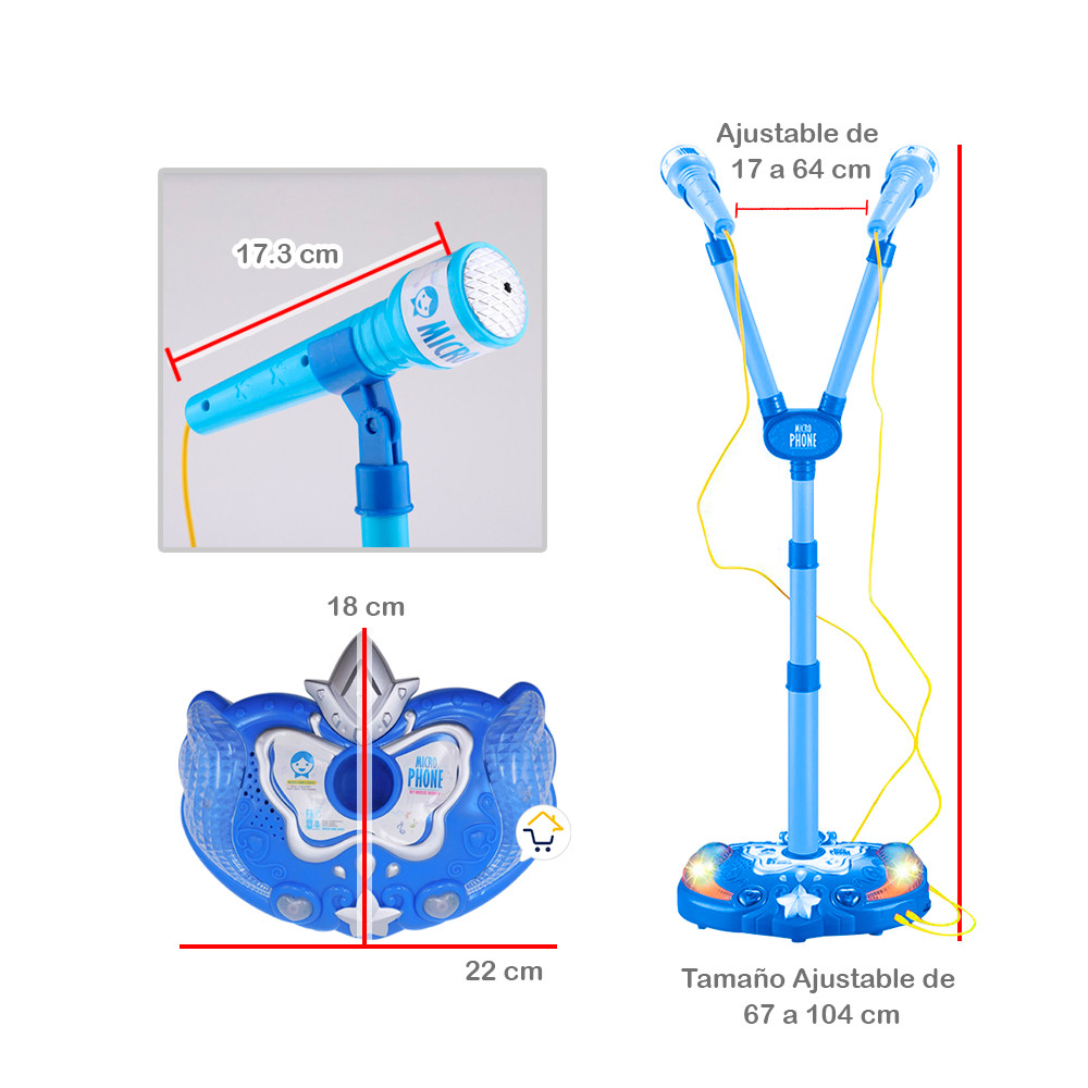 Miniatura 2 de Microfono Doble Karaoke Juguete 8801L