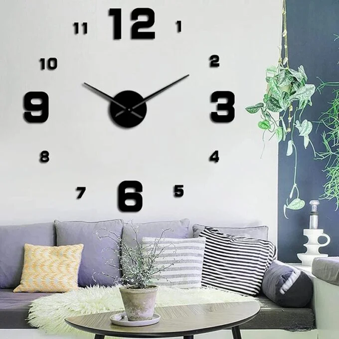 Reloj pared diseño pegatina sticker 3d2