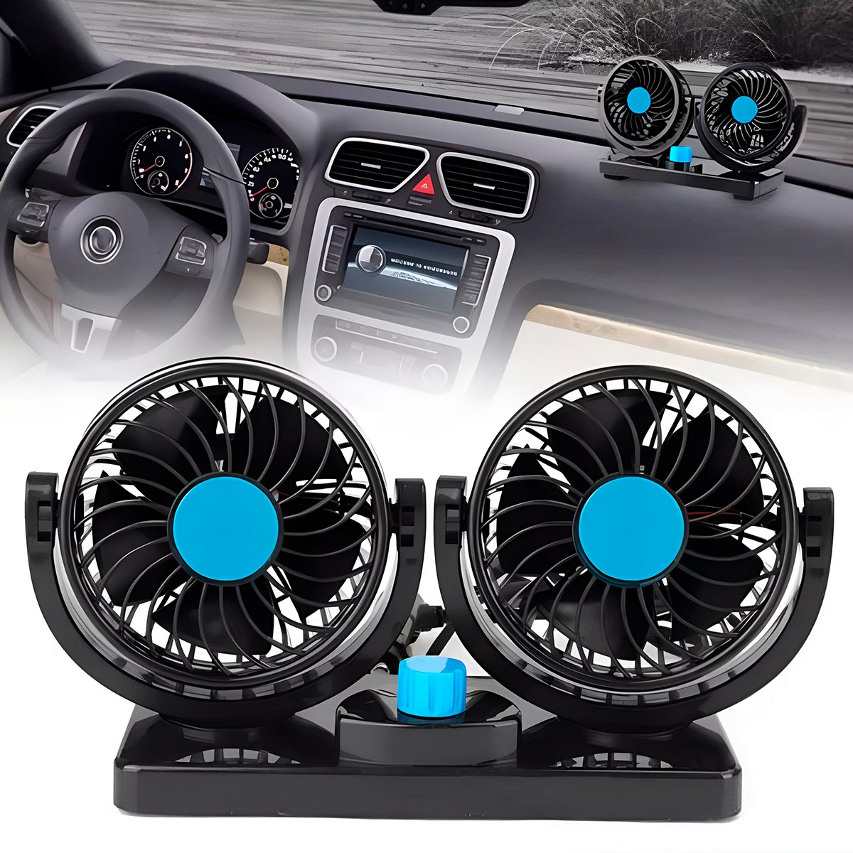 Miniatura 3 de Ventilador Doble 360° Vehiculo MARS-918