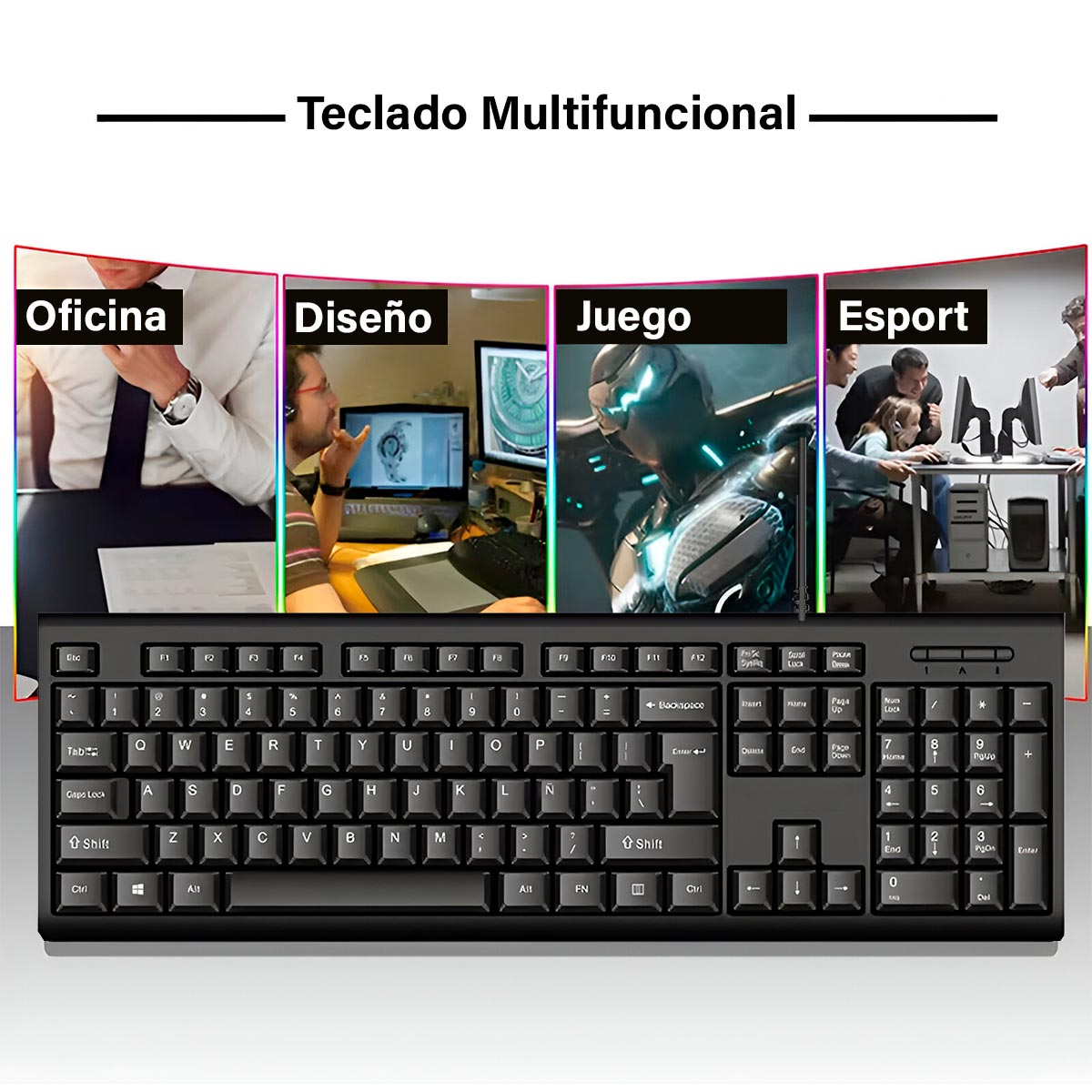 Miniatura 5 de Teclado Alambrico Multifuncional M-200