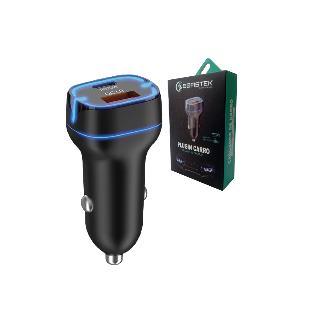 CARGADOR DE CARRO TC+USB 20W