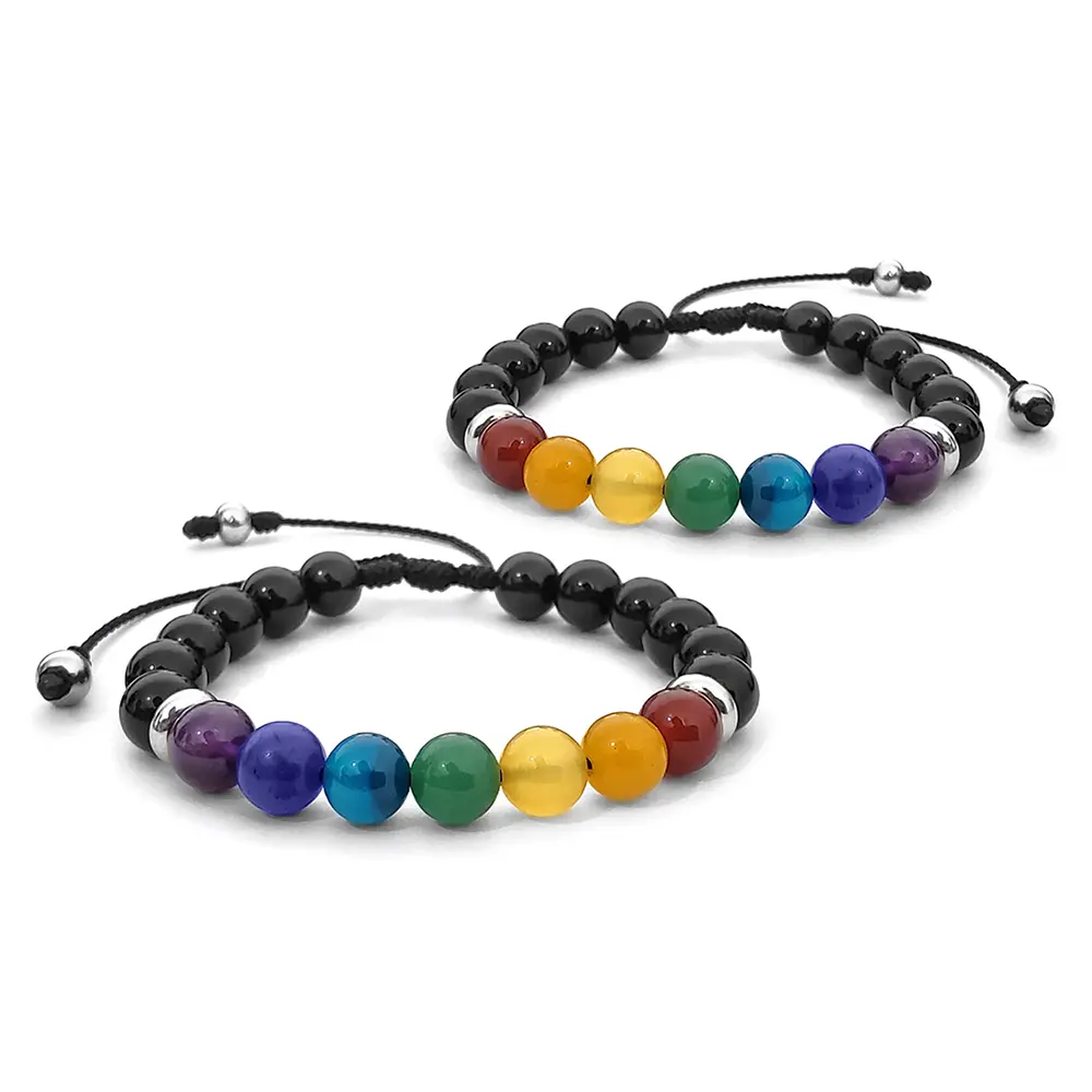 1 Pulsera 7 Chakras Onix + CAJAREGALO DP