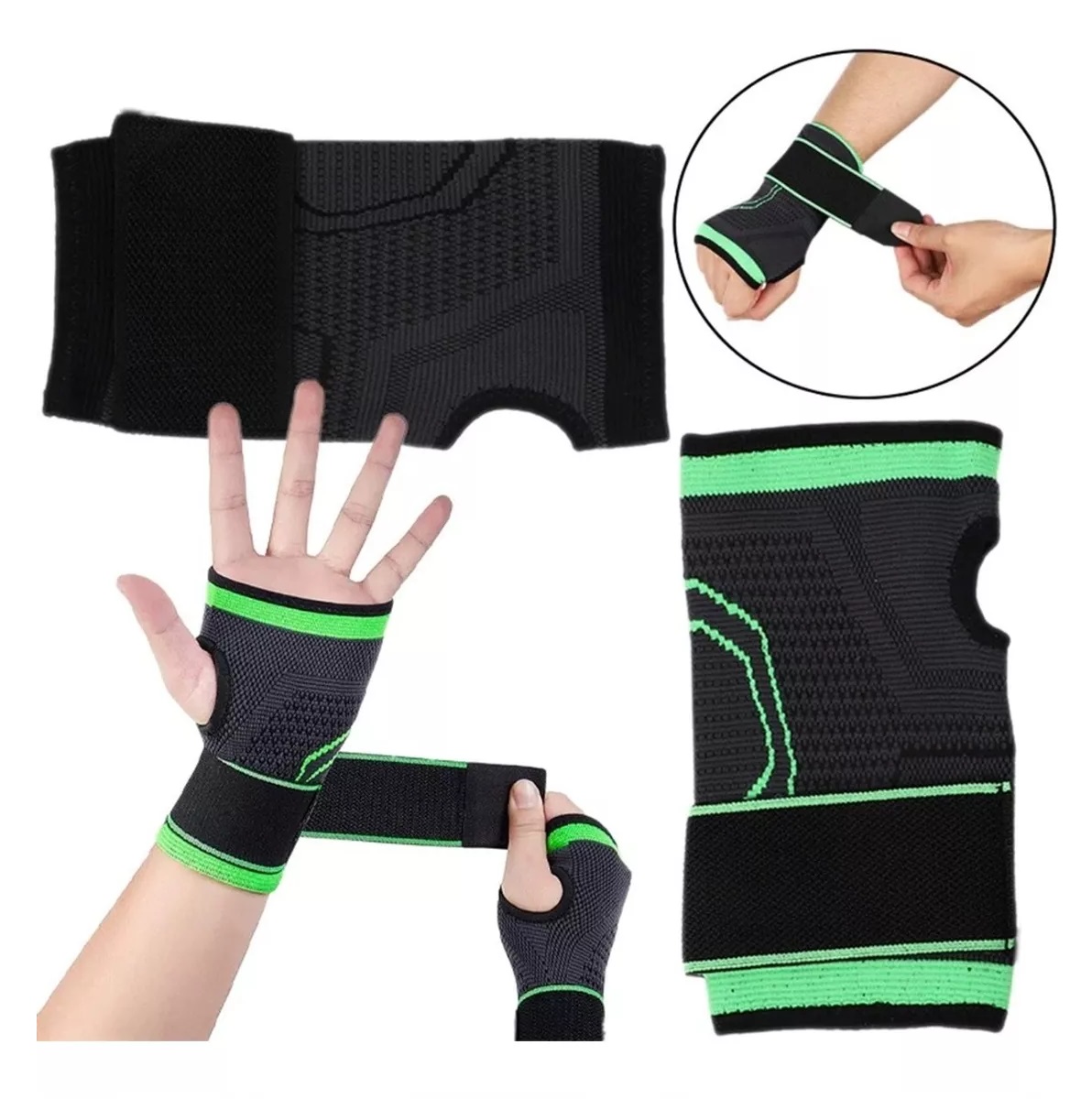 Kit 2Rodilleras + 2Muñequera + Bandas x5