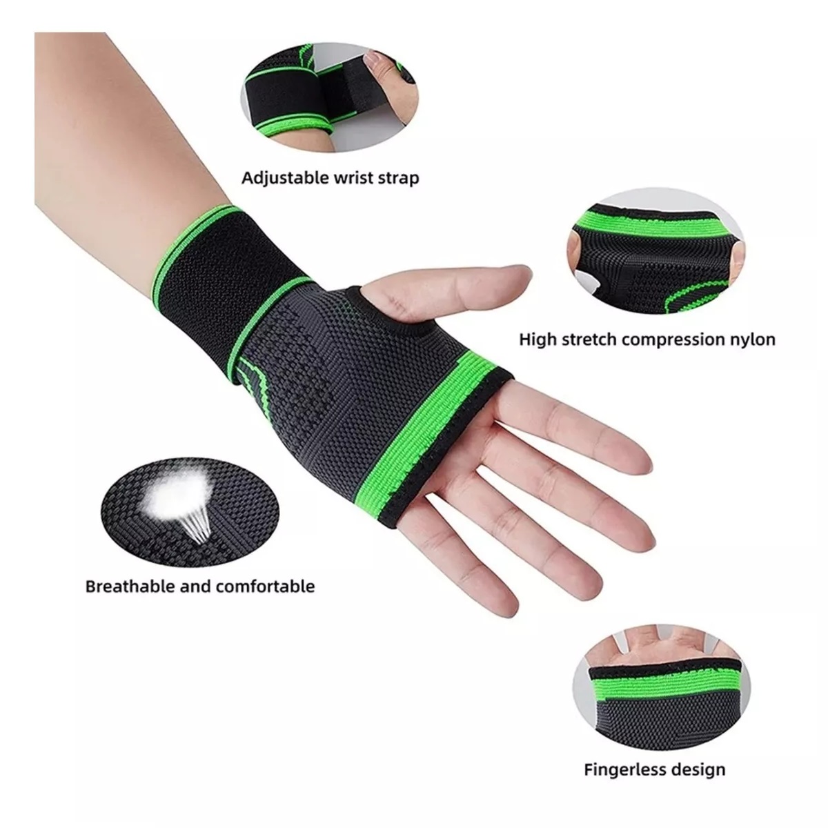 Miniatura 7 de Kit 2Rodilleras + 2Muñequera + Bandas x5