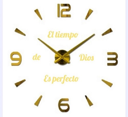 RELOJ 3D MINI + FRASE EN VINILO DORADO
