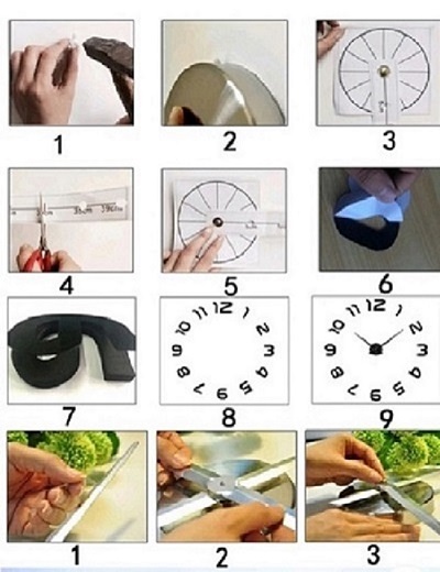 RELOJ 3D PENDULO + FRASE EN VINILO NEGRO