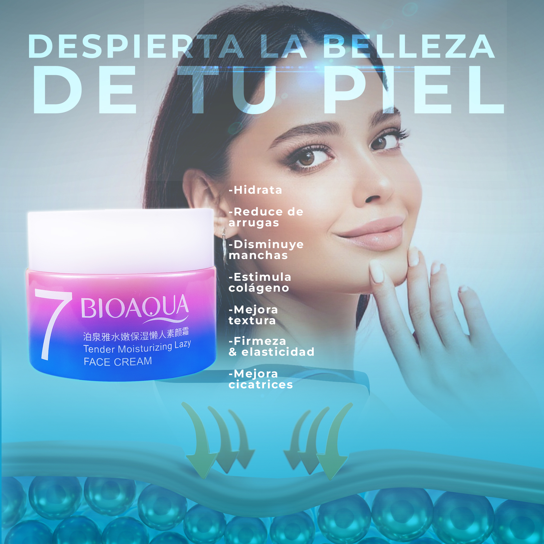 CREMA 7 BENEFICIOS BIOAQUA +CAJA