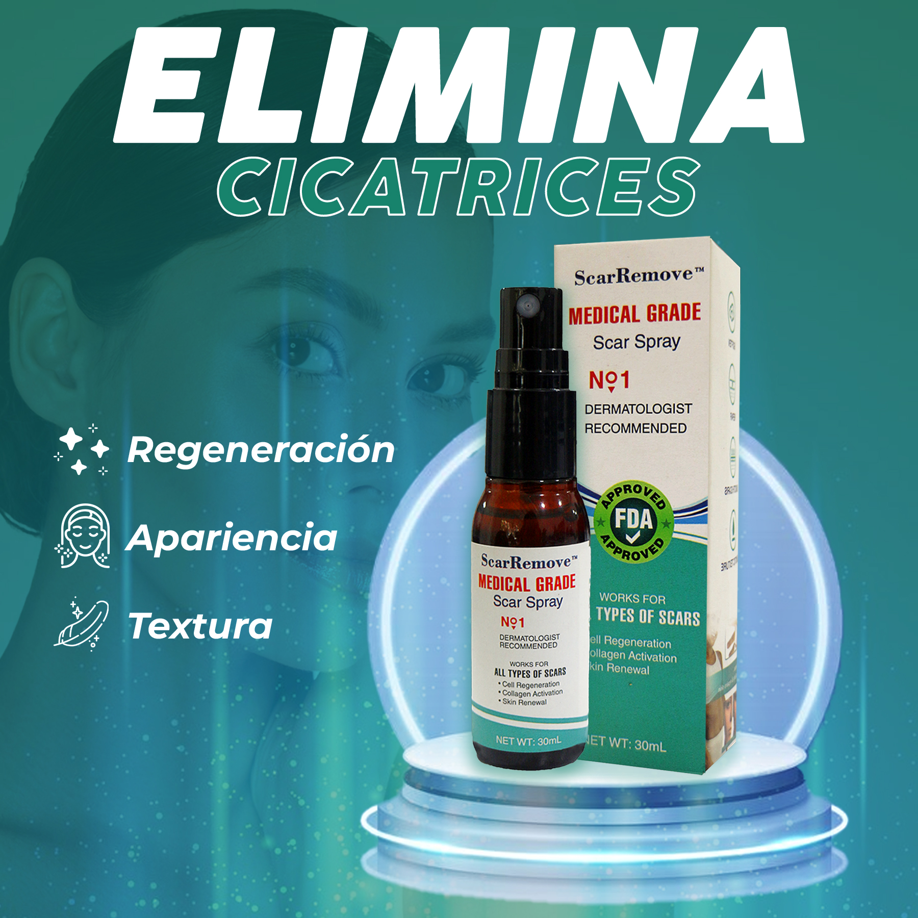 SPRAY PARA CICATRICES E IMPERFECCIONES