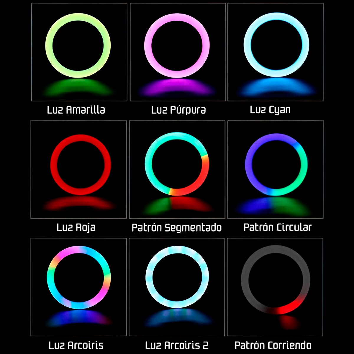 Miniatura 6 de Aro De Luz 33cm Efectos RGB Flash MJ33