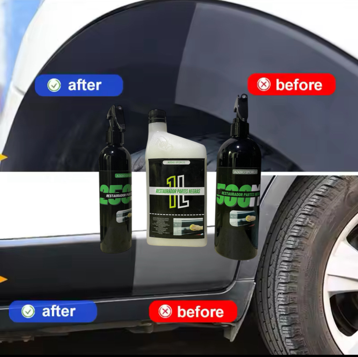 Miniatura 4 de Restaurador Partes Negras Addio 500ML