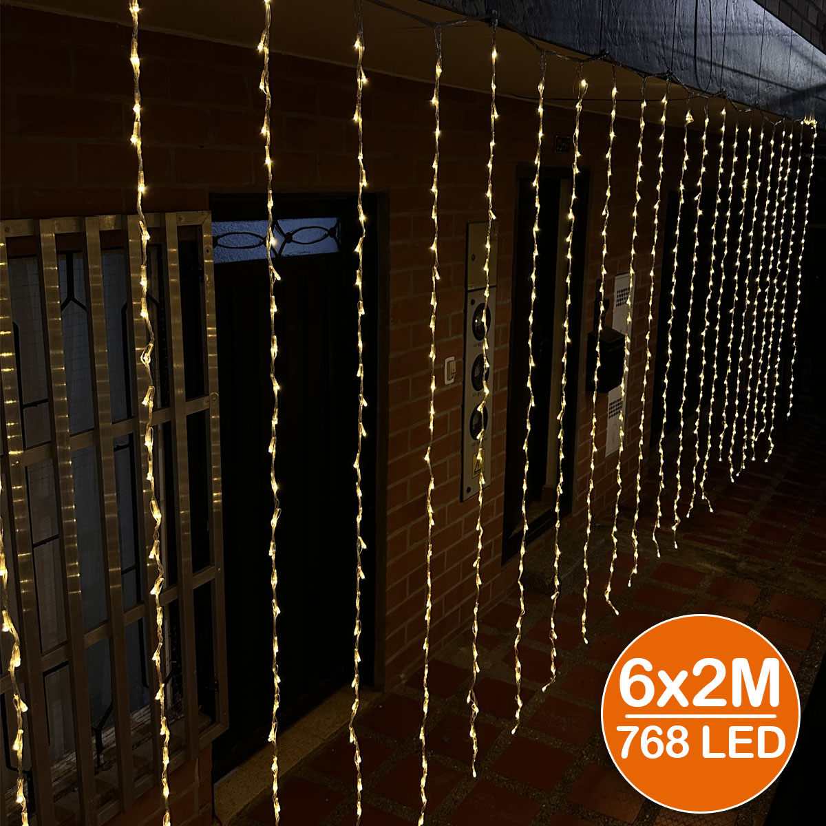 Cascada 6X2 Metros 768 LED Navidad 2040