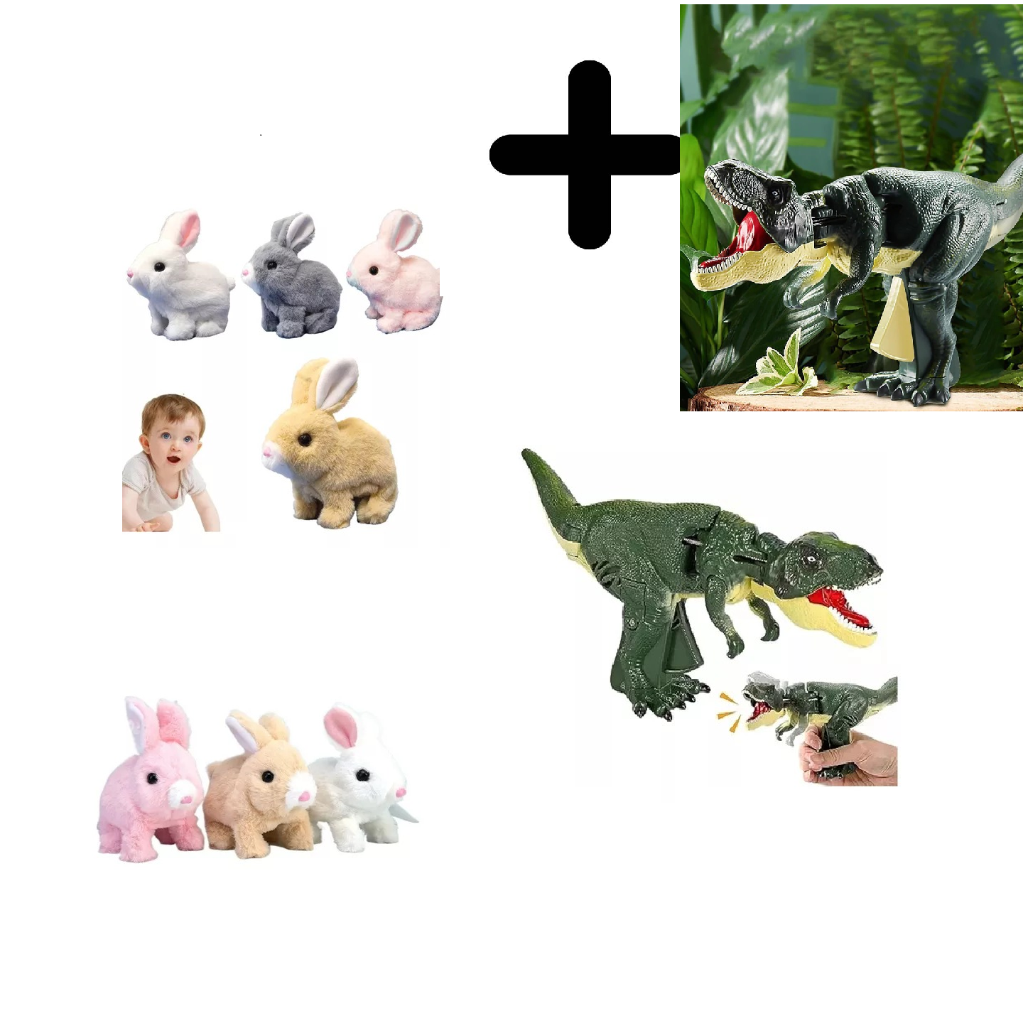 Conejo eléctrico + Dinosaurio ZA ZA