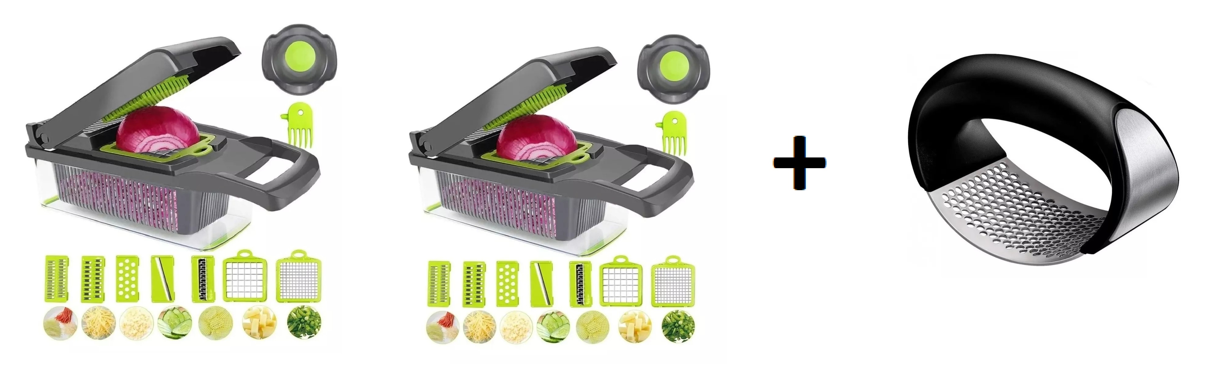 2 Mandolina Cortador Verduras + Prensado