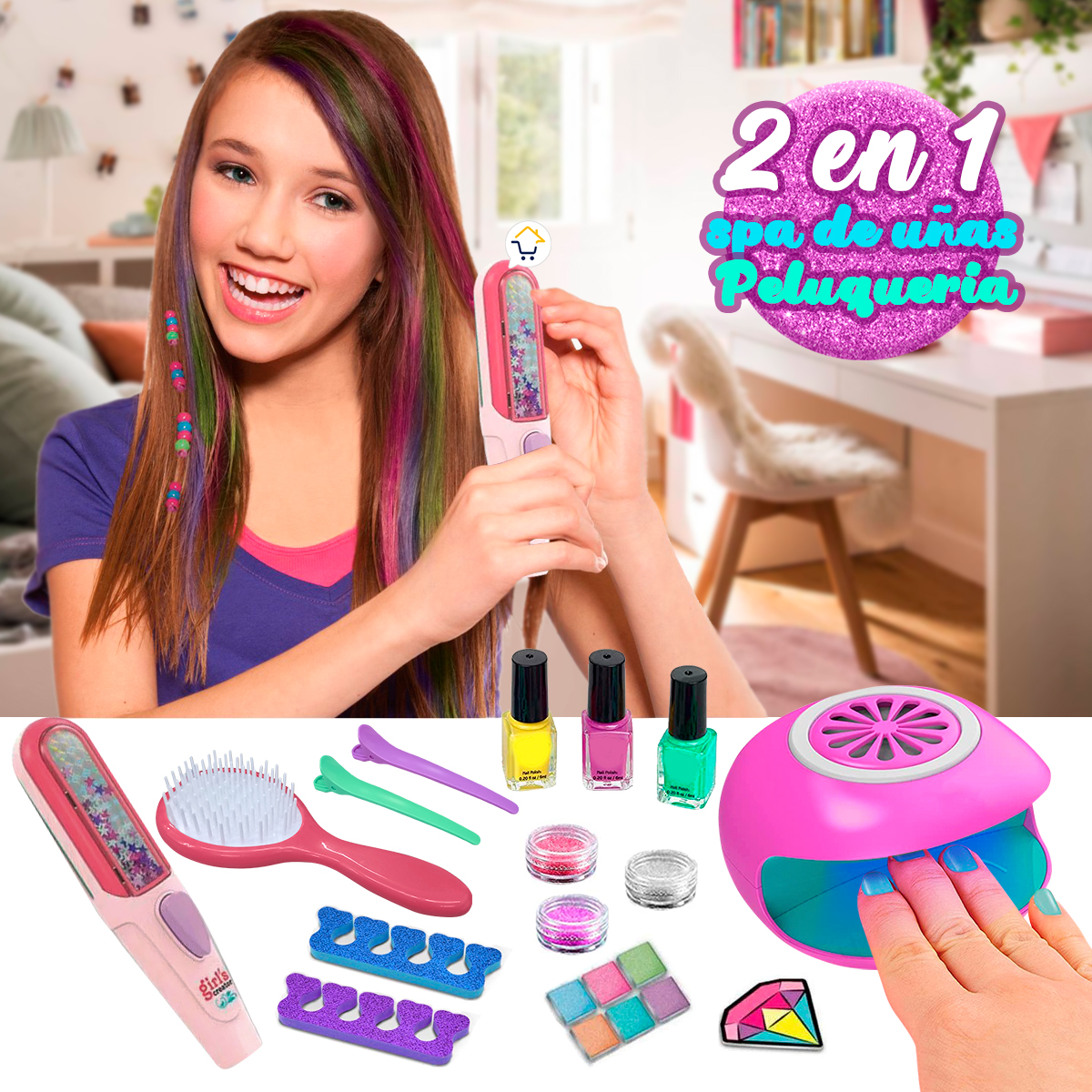Kit 2 En 1 Set De Uñas Lampara MBK377
