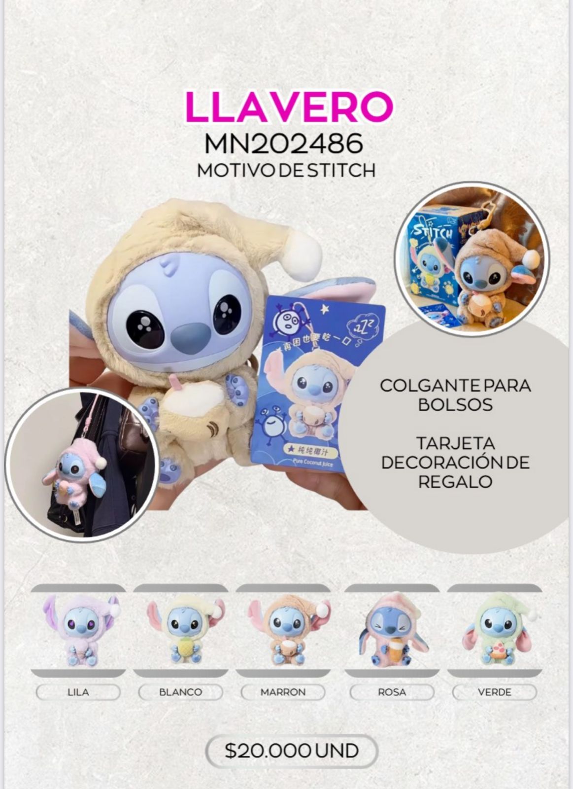 LLAVERO MOTIVO STITCH