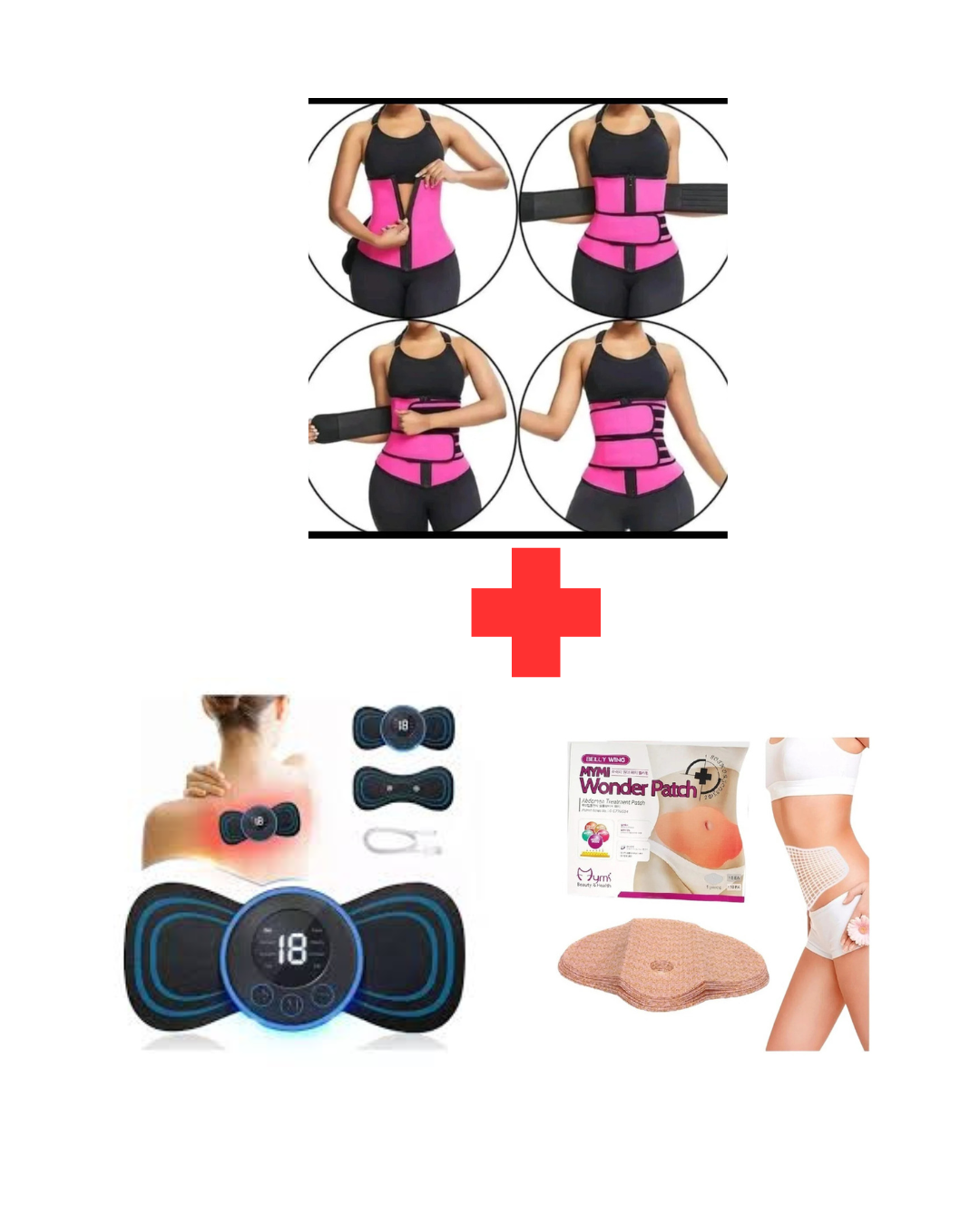 COMBO FAJA+MASAJEADOR+PARCHEABDOMEN
