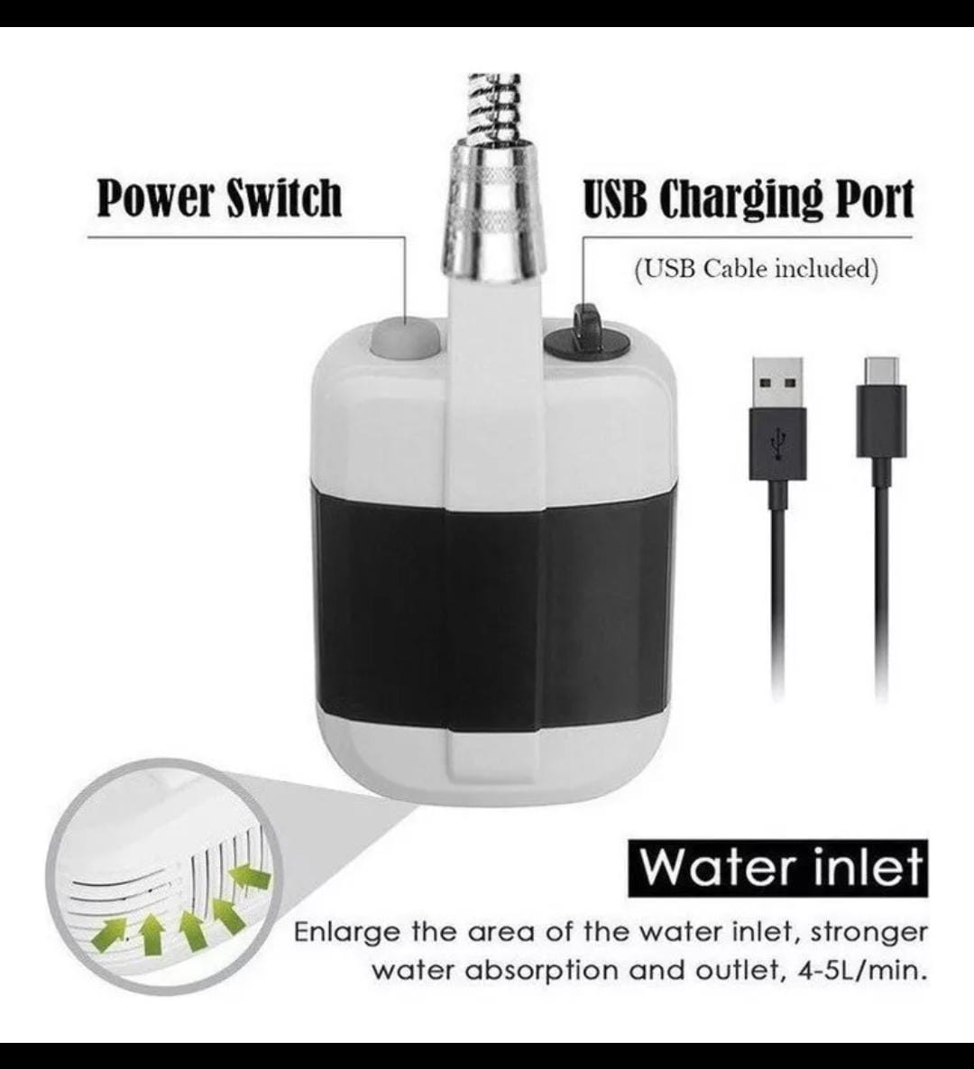 Vista 2 de ducha portátil recargable