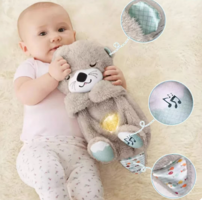 Vista 2 de Peluche para dormir luces y movimiento - color: rosado