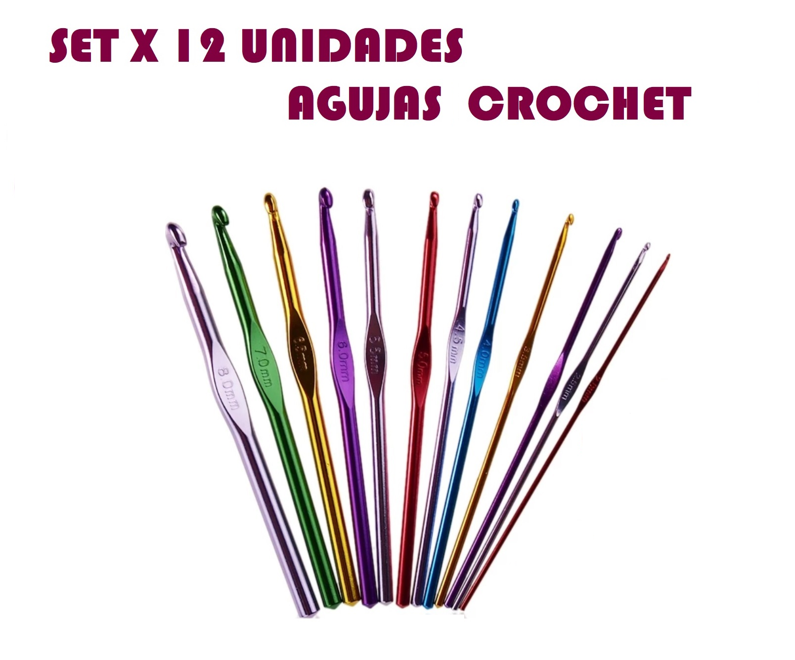 AGUJAS CROCHET X 12 METALICAS