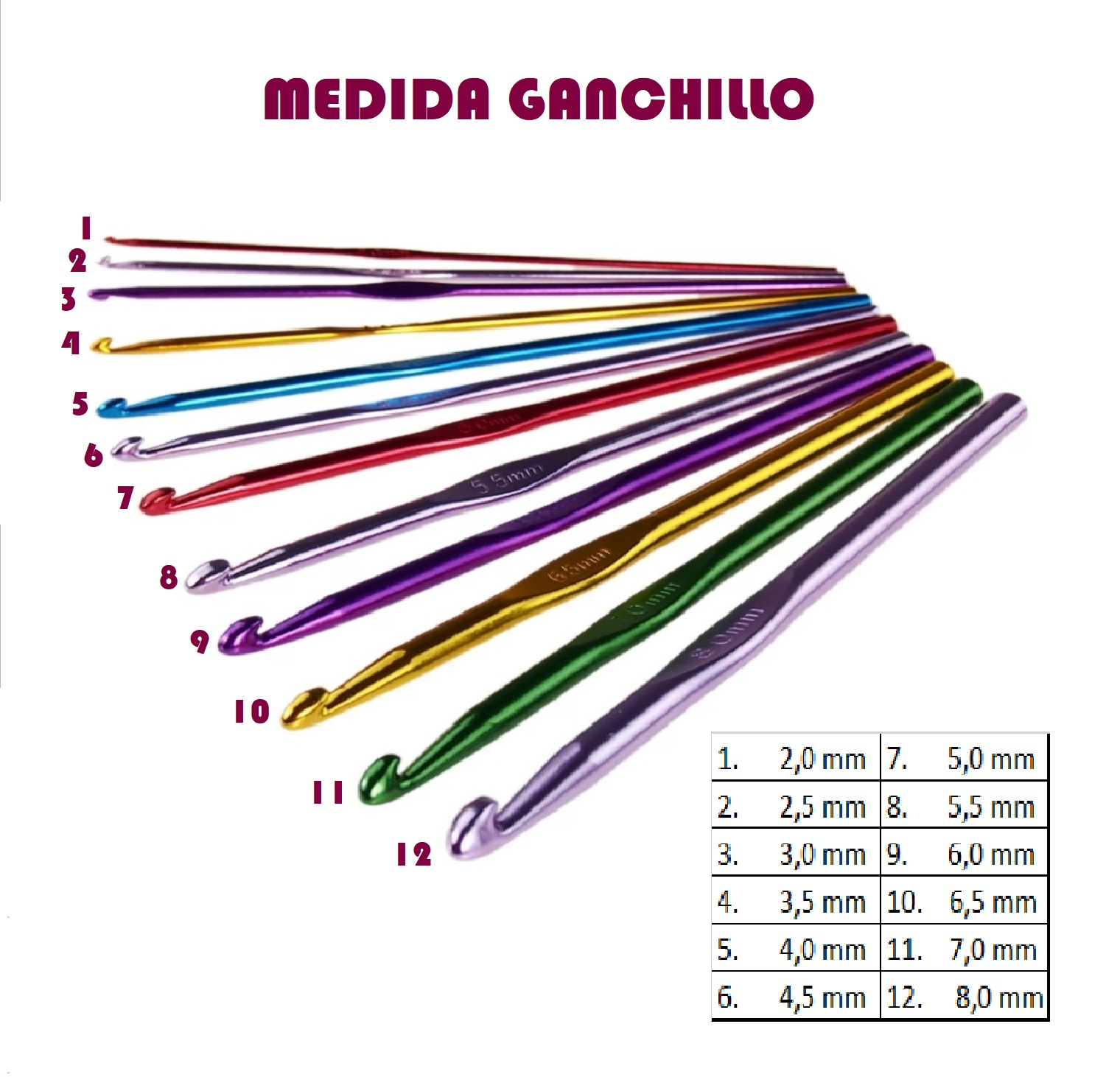 Miniatura 4 de AGUJAS CROCHET X 12 METALICAS