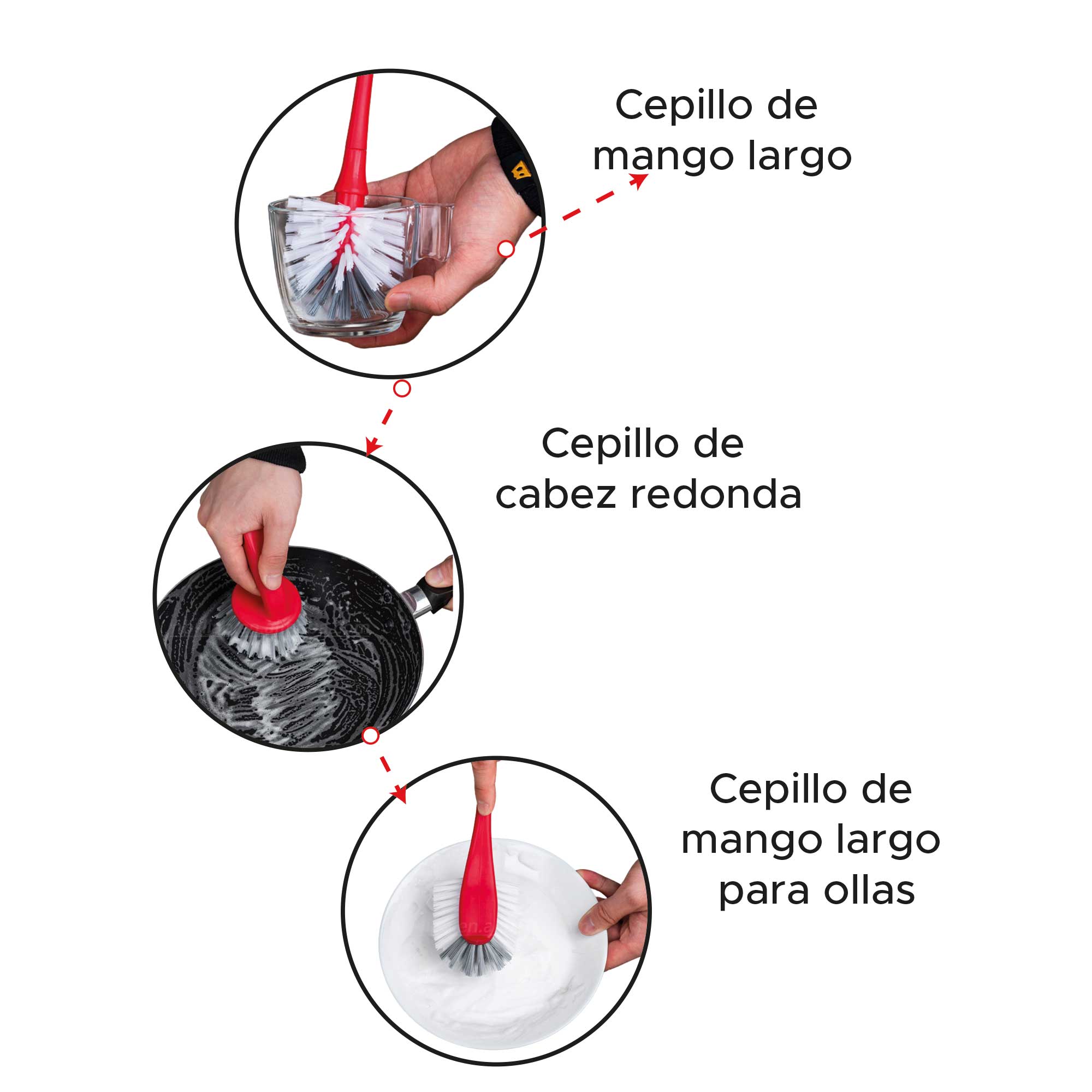 Miniatura 7 de Set de 3 cepillos para cocina