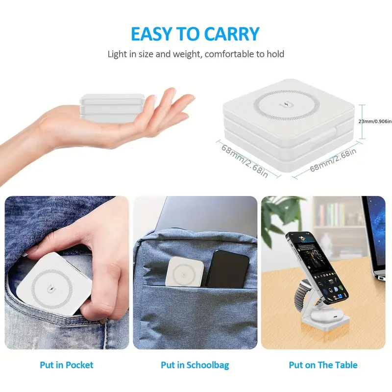 Miniatura 5 de Cargador Inalámbrico Magnético 3 En 1