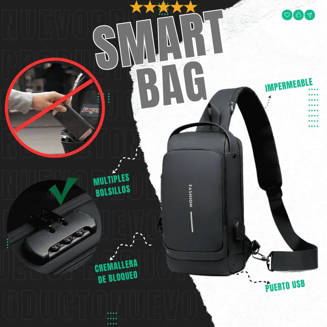 Bolso Bandolera Antirrobo Clave USB
