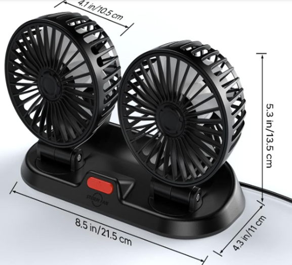 Miniatura 3 de Ventilador Doble Portátil Para Carro 12v