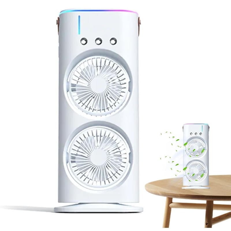 Miniatura 1 de VENTILADOR DE TORRE DOBLE HUMIDIFICADOR