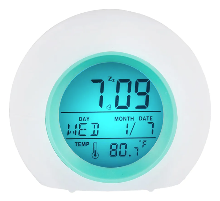 Reloj despertador digital con luces