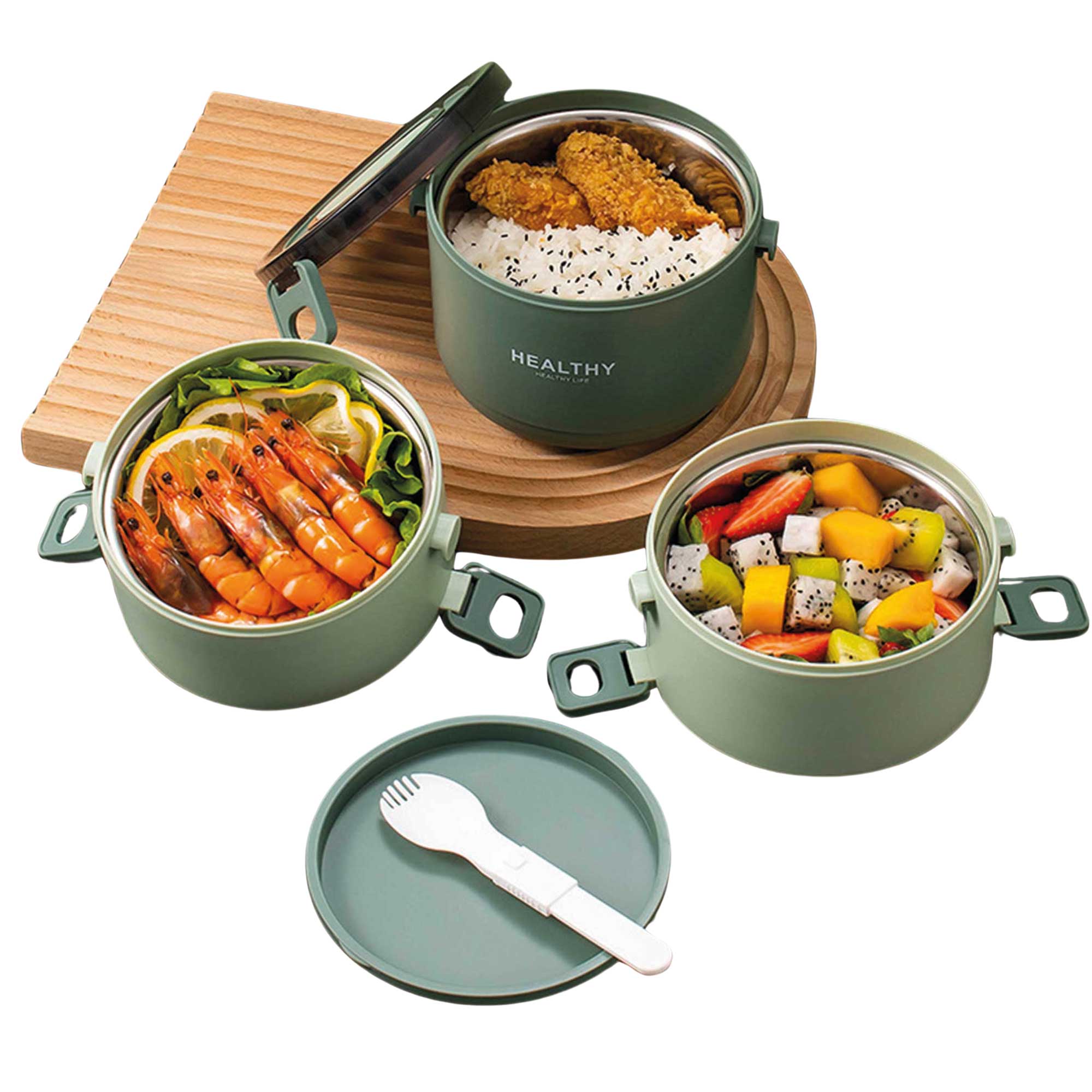 Miniatura 6 de Coca lonchera porta comidas apilable x 3