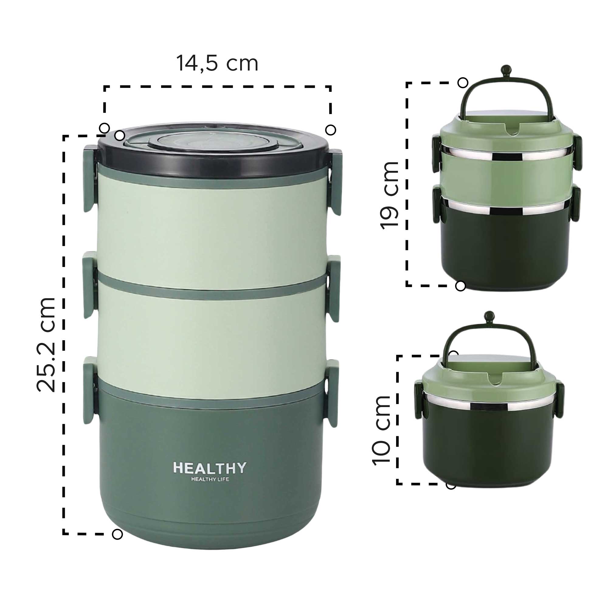 Miniatura 4 de Coca lonchera porta comidas apilable x 3