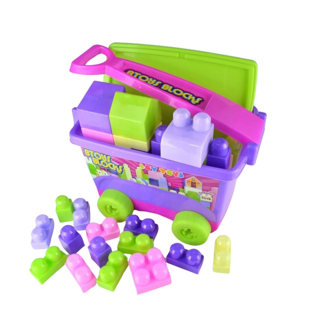 Vista 2 de Vagón Armatodo Bloques Para Armar Niño - Color: Azul