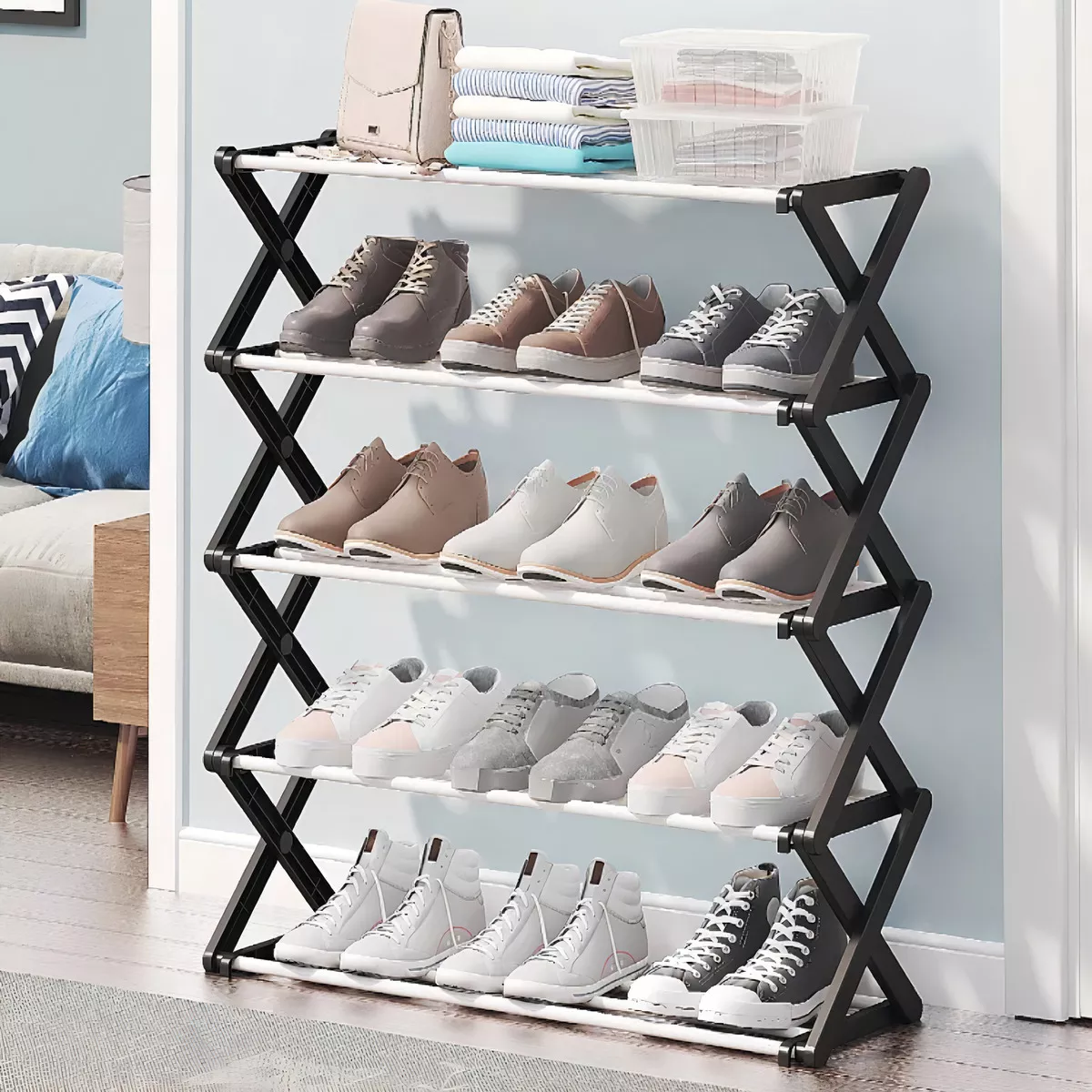 Miniatura 1 de Zapatero De 5 Niveles   En Forma De X