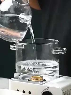 Olla De Vidrio De Borosilicato Con Tapa