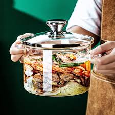 Miniatura 4 de Olla De Vidrio De Borosilicato Con Tapa