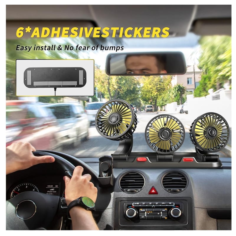 Miniatura 2 de Ventilador Portátil triple para carro