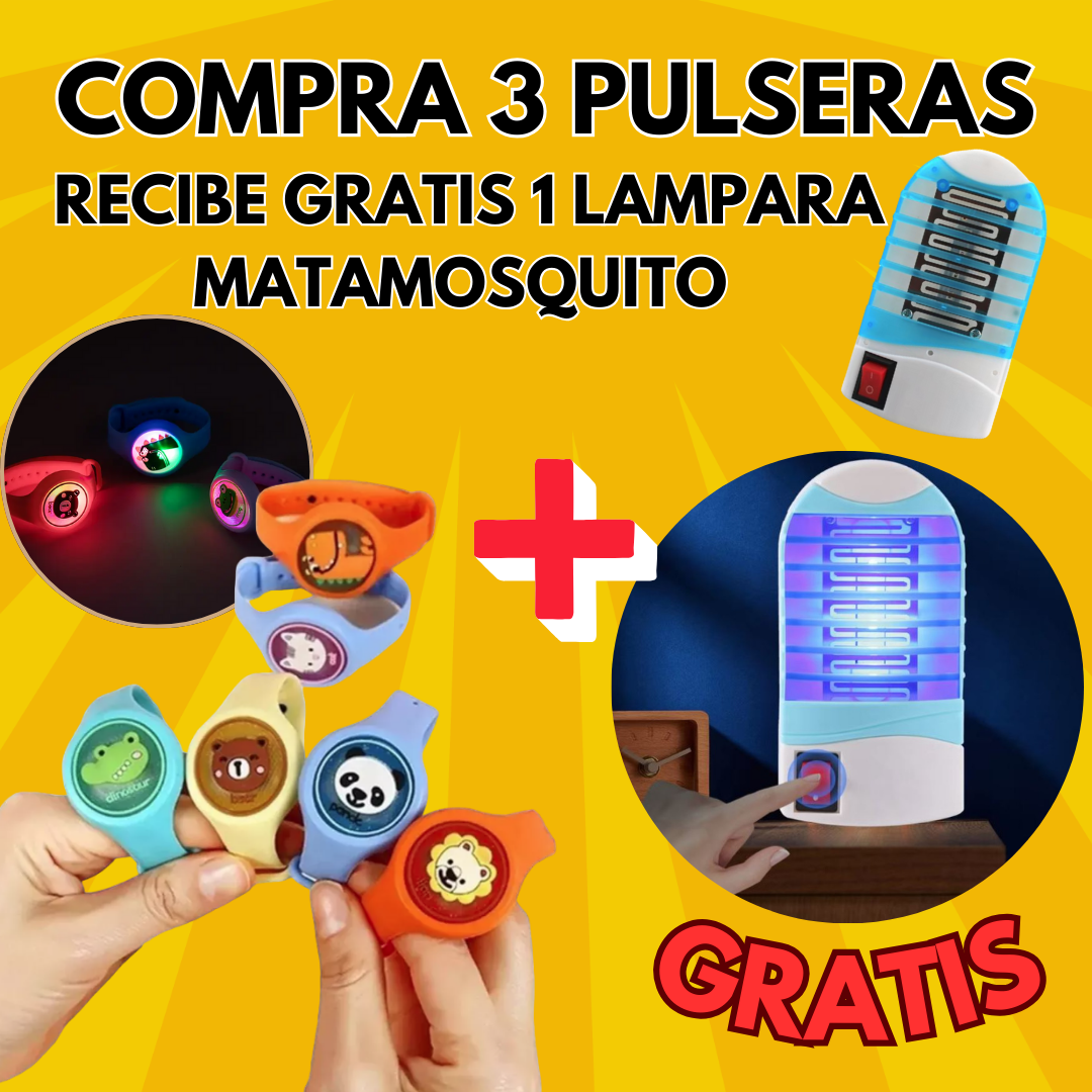 Pulseras Repelentes X3 + Lampara Regalo Género