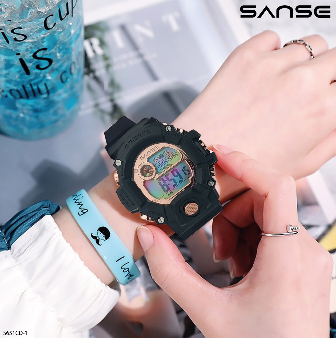 S-651CD-1 RELOJ SANSE ROSA/NEGR ESTUCHE