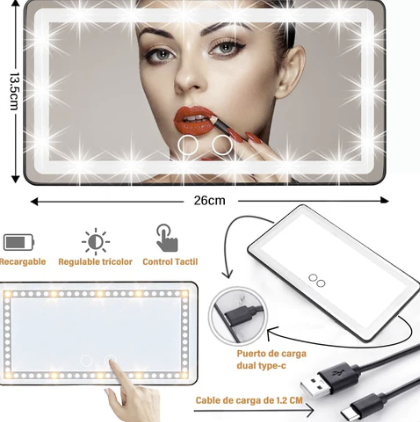 ESPEJO LUZ LED CARRO