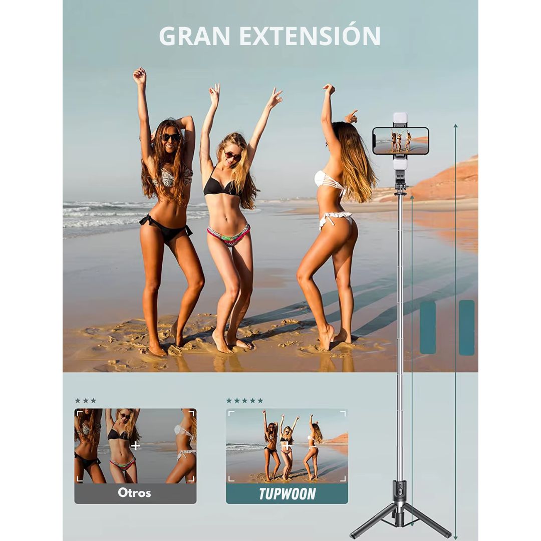 Miniatura 5 de Selfie Stick Trípode Con Bluetooth Y Con
